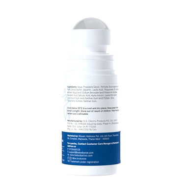 Be Bodywise 4% Aha Bha Underarm Roll On 50ml | 2% Lactic Acid, 1% Mandelic Acid, 1% Salicylic Acid | Controls Odour & Reduces Pigmentation | 0% Alcohol & 0% Aluminium | Oudh Fragrance